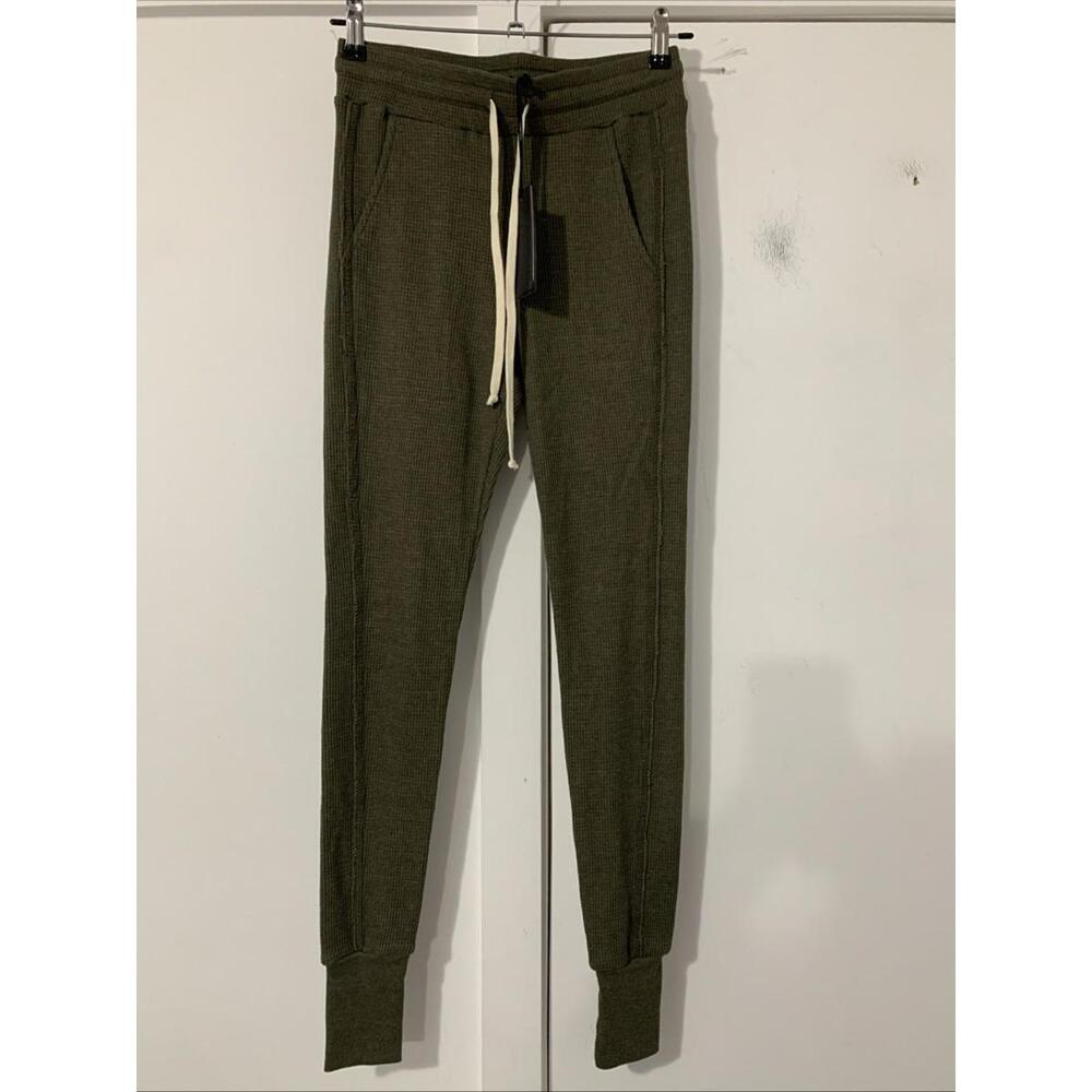 Twenty Montreal WaffleKnitJogger OliveGreen Pockets NWT XS Made‎ In Canada Warm